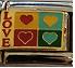 Love with multi coloured hearts - 9mm Enamel Italian charm